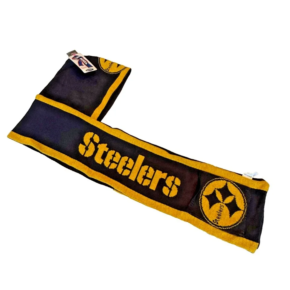 Pittsburg Steelers Hooded Scarf with Pockets NFL Football Black/Yellow; OS;‎ NWT